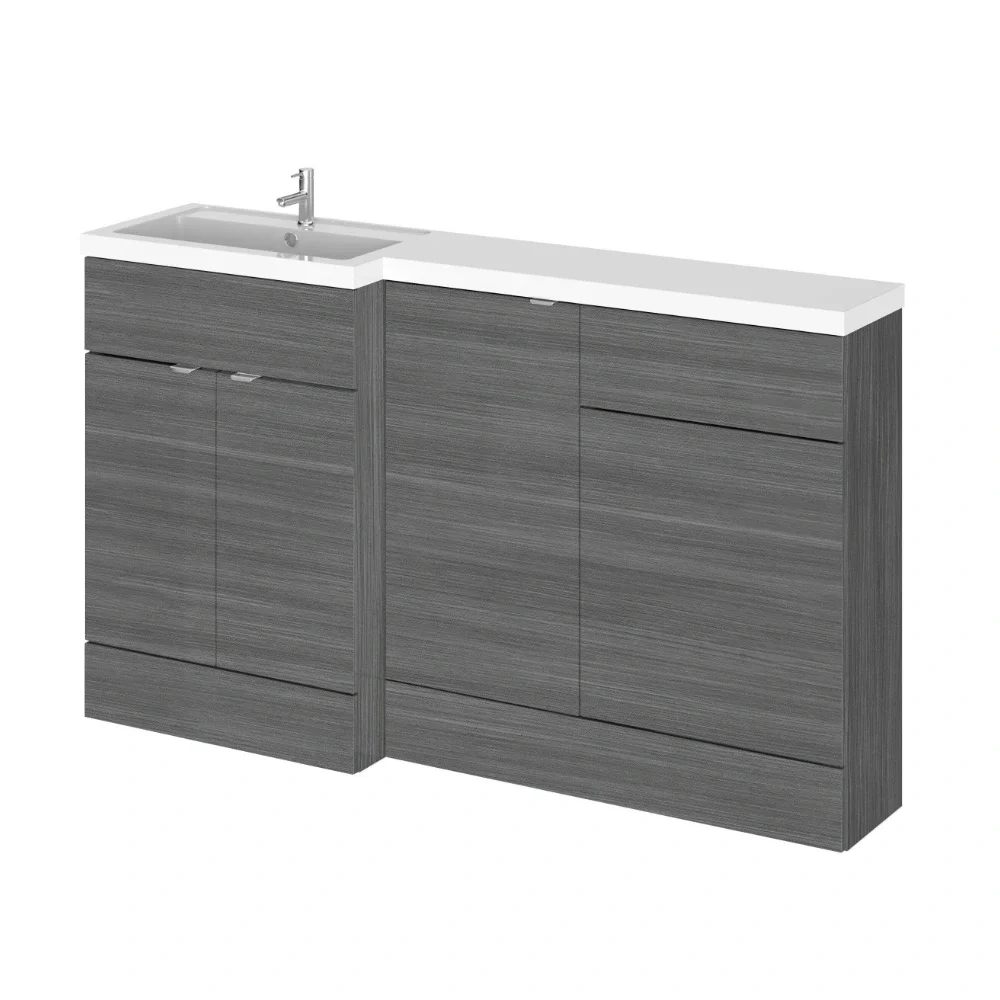 Hudson Reed Fusion Anthracite 1500 LH Rectangle Basin & Drawer Unit