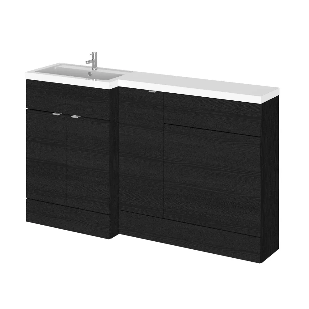 Hudson Reed Fusion Black 1500 LH Rectangle Basin & WC Unit