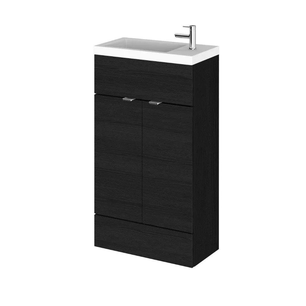 Hudson Reed Fusion Black 500mm Vanity Unit and Compact Basin
