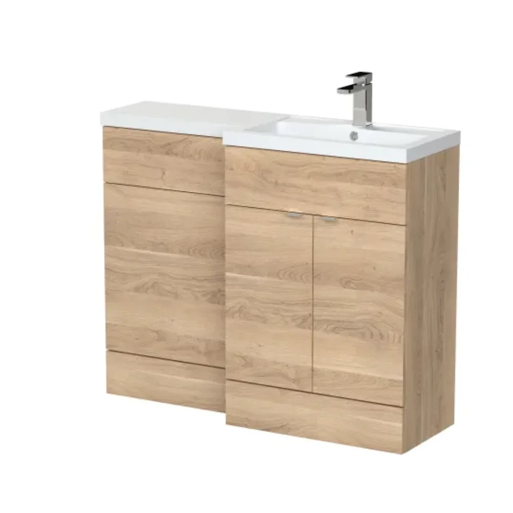 Hudson Reed Fusion Bleached Oak 1100 RH Combination Unit & Basin
