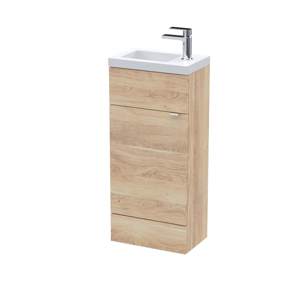 Hudson Reed Fusion Bleached Oak 400mm Vanity Unit and Compact Basin