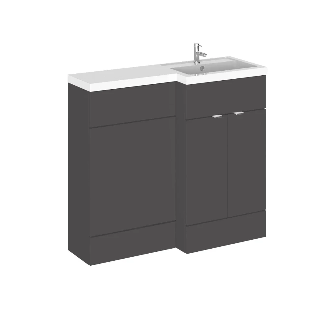 Hudson Reed Fusion Gloss Grey 1000 RH Combination Unit & Basin