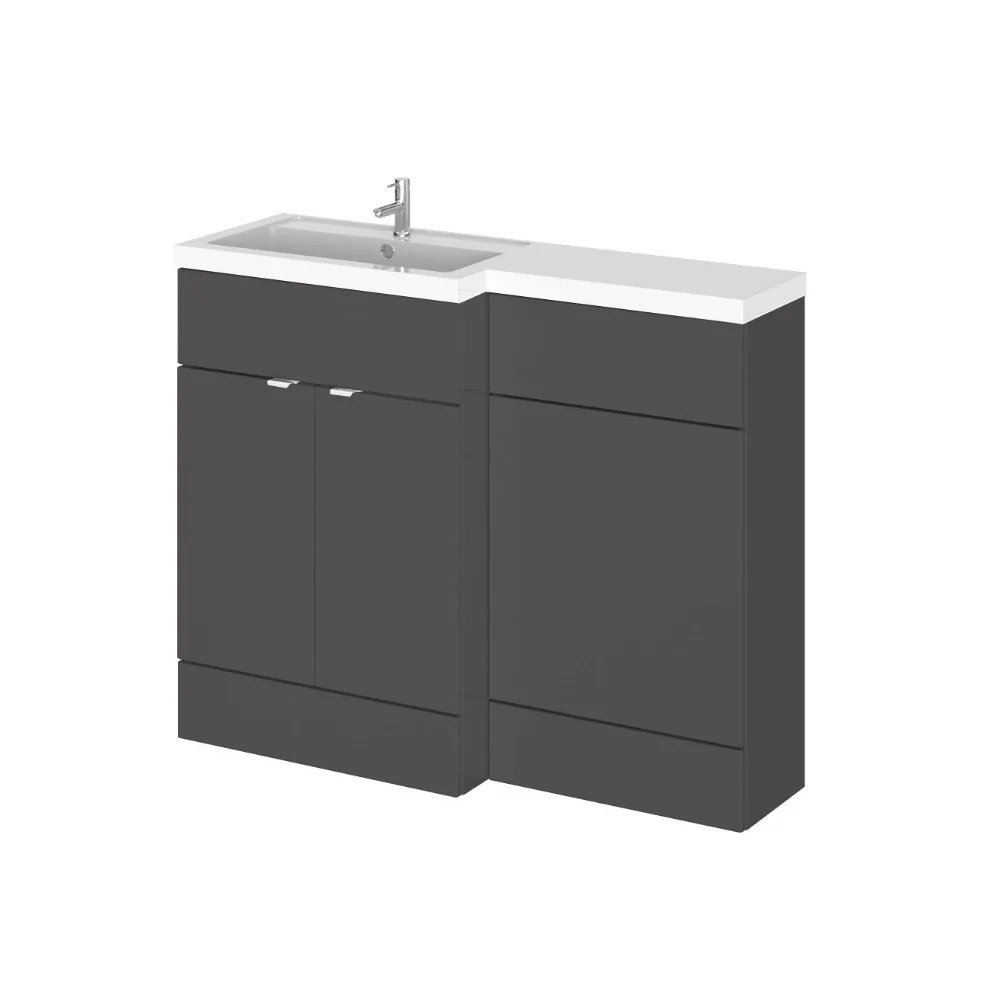 Hudson Reed Fusion Gloss Grey 1100 LH Combination Unit & Basin