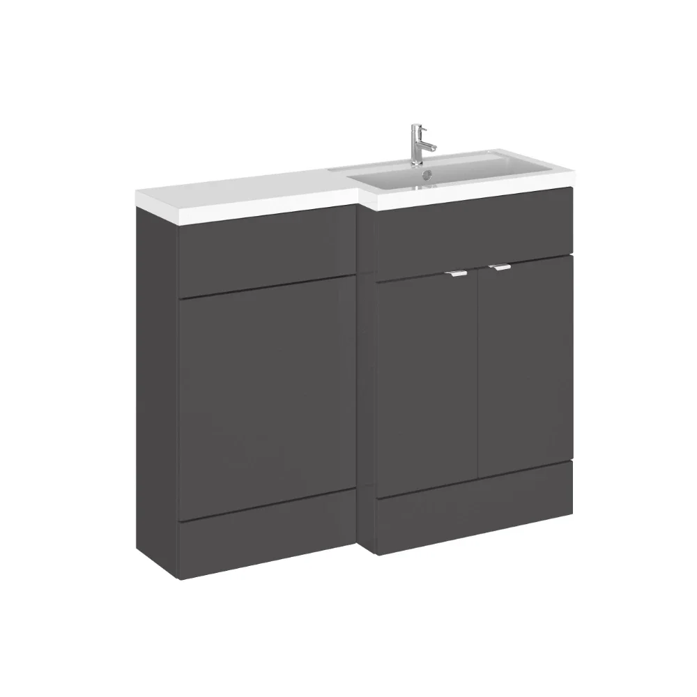 Hudson Reed Fusion Gloss Grey 1100 RH Combination Unit & Basin