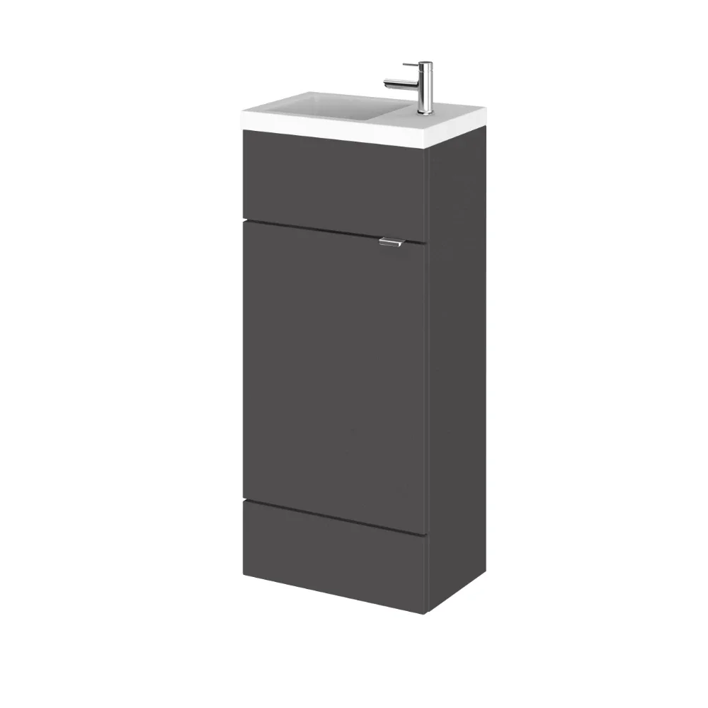 Hudson Reed Fusion Gloss Grey 400mm Vanity Unit and Compact Basin
