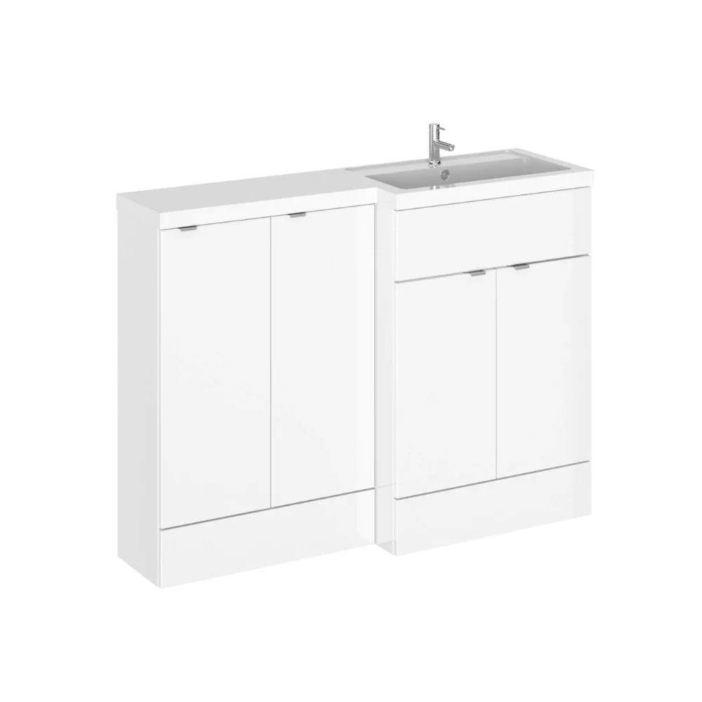 Hudson Reed Fusion Gloss White 1200 RH Rectangle Basin & Drawer Unit