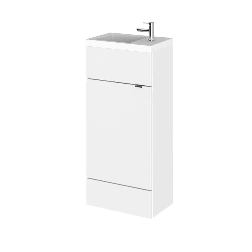 Hudson Reed Fusion Gloss White 400mm Vanity Unit and Compact Basin