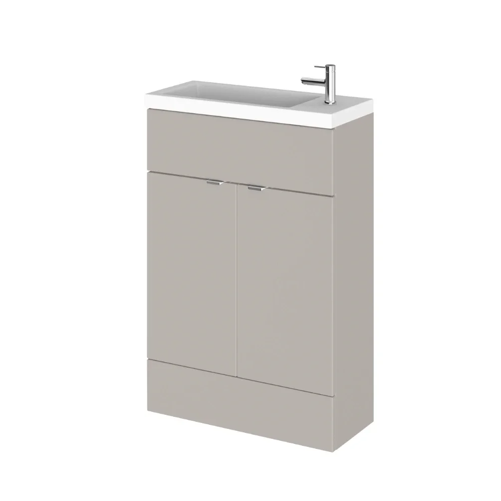 Hudson Reed Fusion Pebble Grey 600mm Vanity Unit and Compact Basin