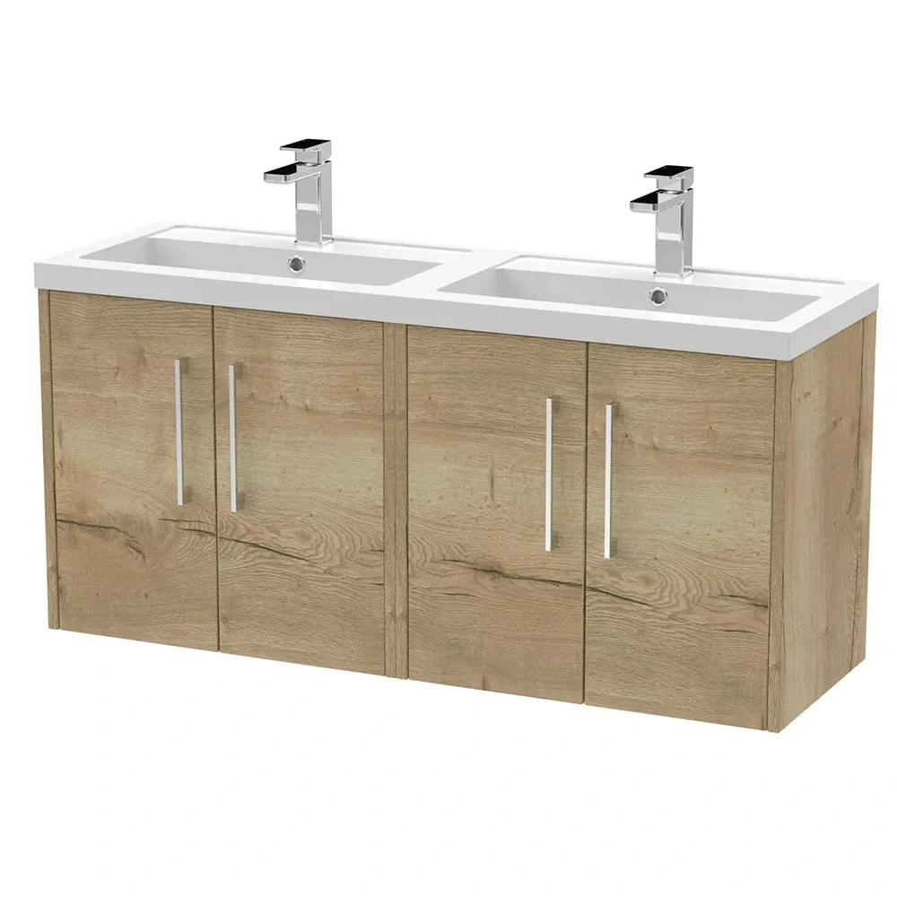 Hudson Reed Juno 1200 Oak Wall Hung Vanity Unit