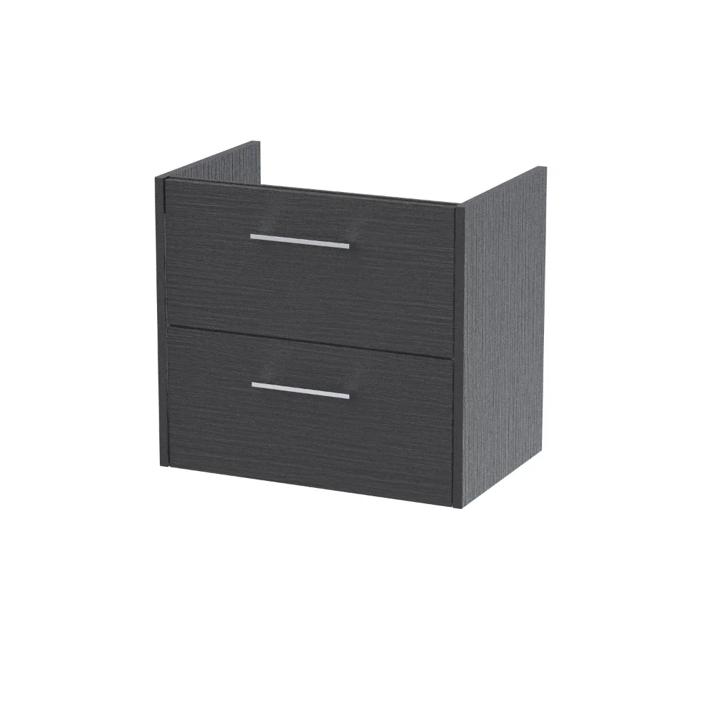 Hudson Reed Juno 600 2 Drawer Graphite Grey Wall Hung Vanity Unit