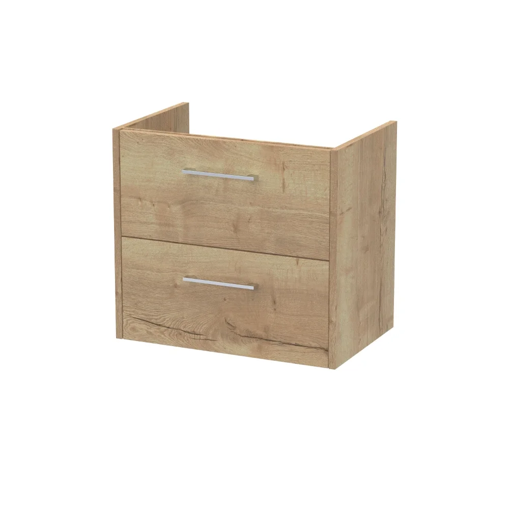 Hudson Reed Juno 600 2 Drawer Oak Wall Hung Vanity Unit