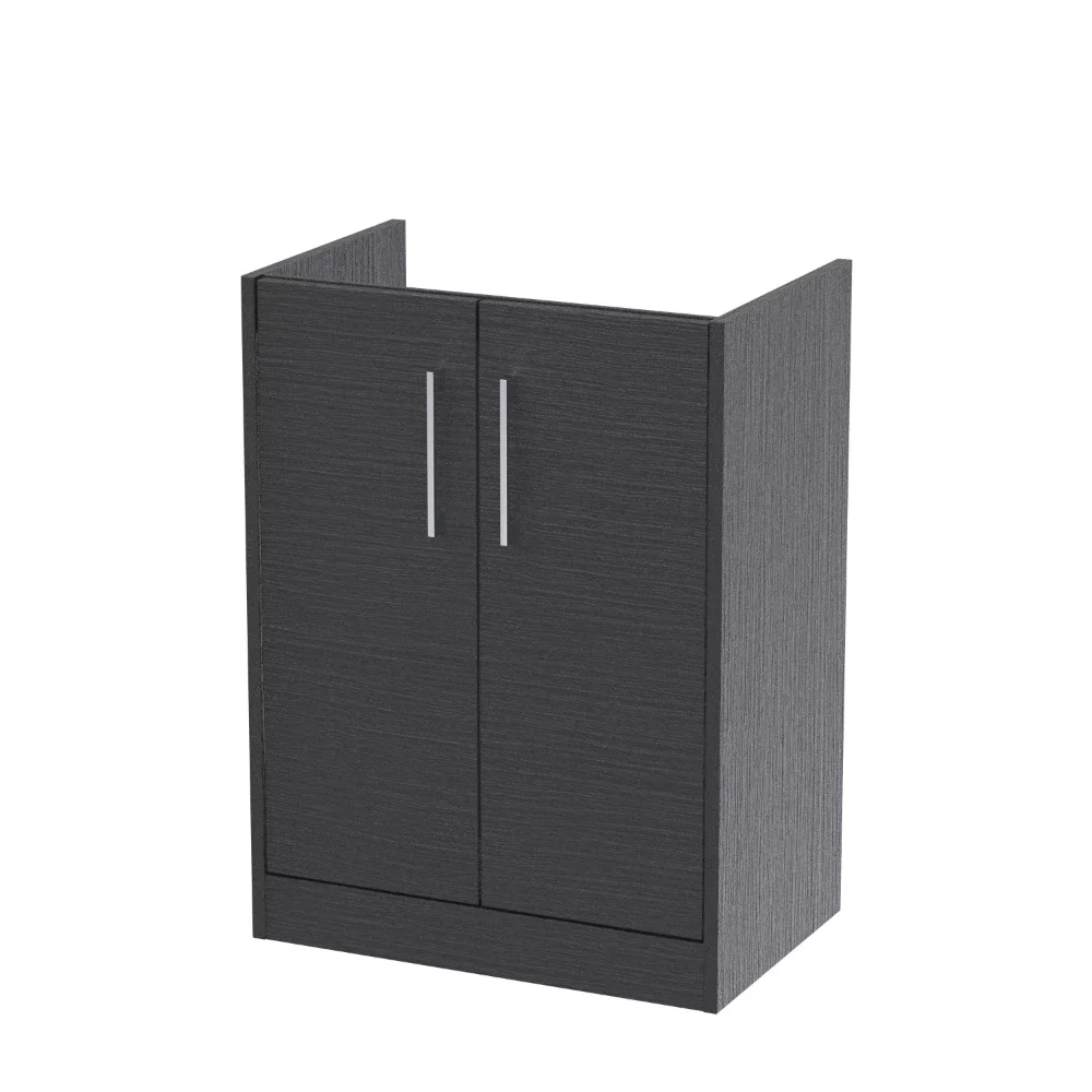 Hudson Reed Juno 600 Graphite Grey 2 Door Floor Standing Vanity Unit