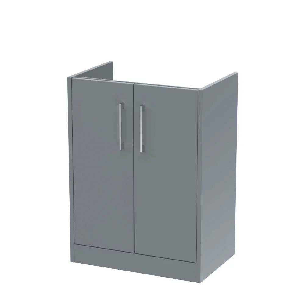 Hudson Reed Juno 600 Grey 2 Door Floor Standing Vanity Unit