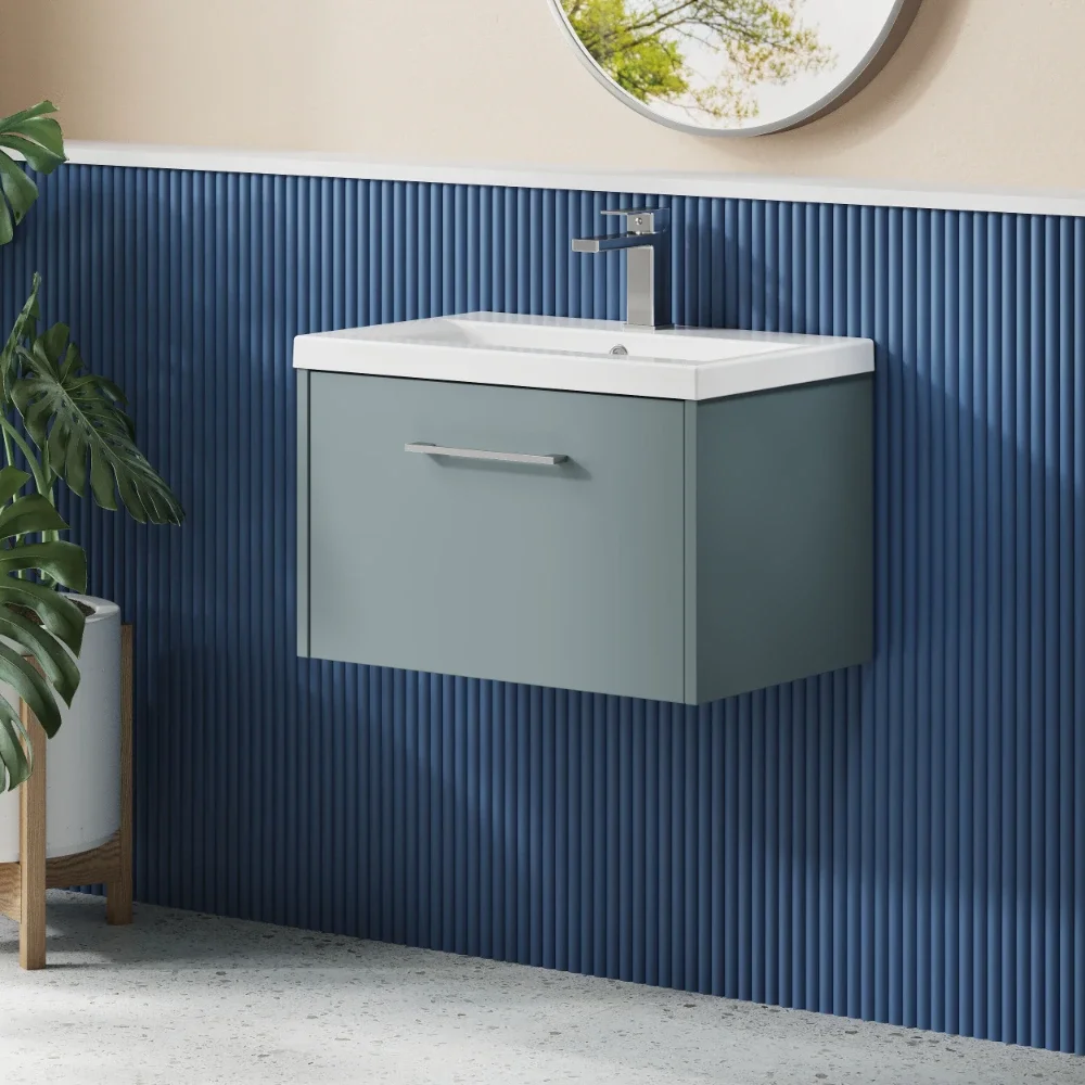 Hudson Reed Juno 600 Grey Wall Hung Vanity Unit