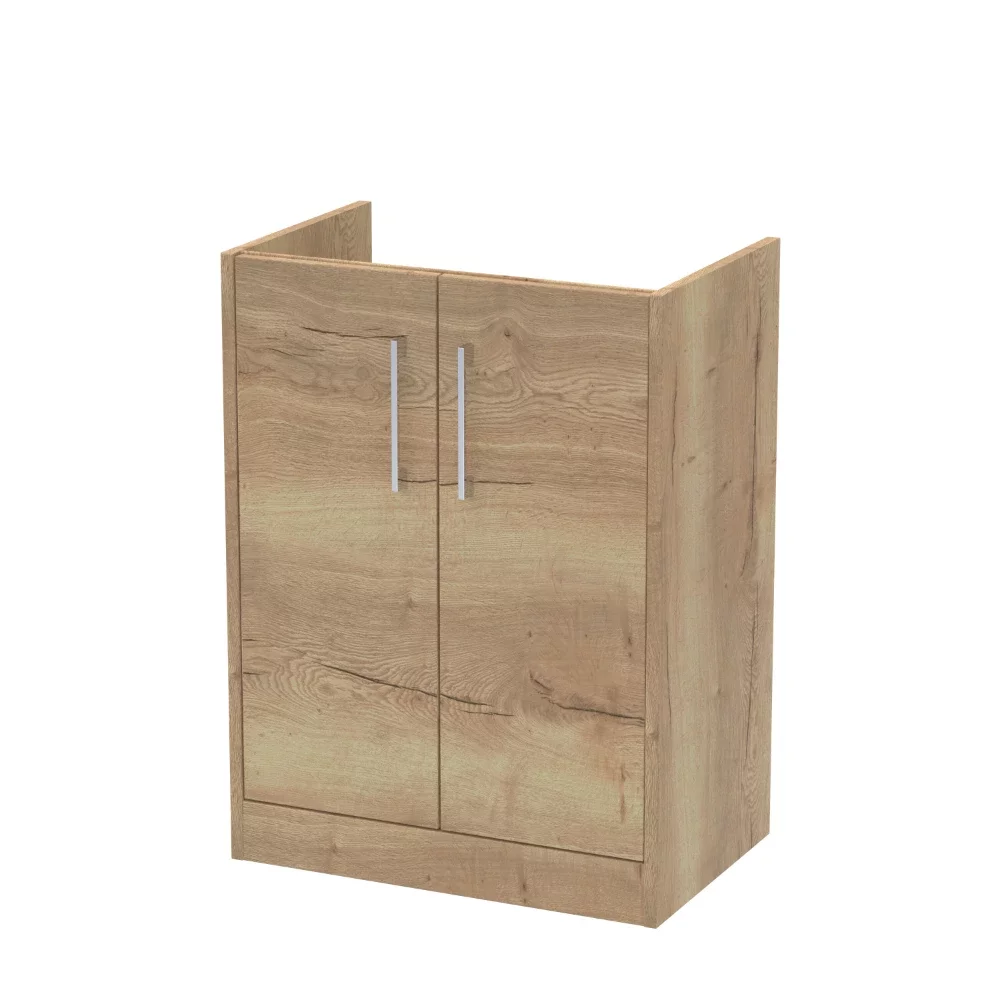 Hudson Reed Juno 600 Oak 2 Door Floor Standing Vanity Unit