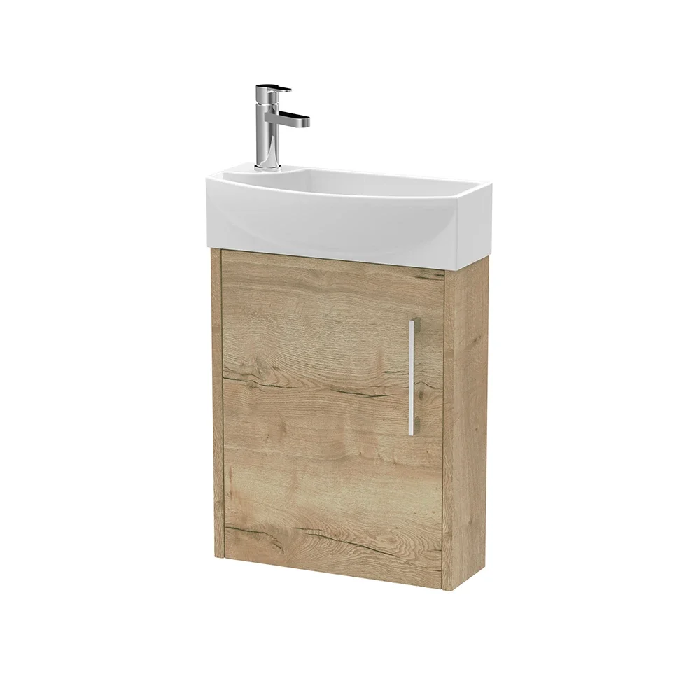 Hudson Reed Juno Autumn Oak Compact Vanity Unit & Basin