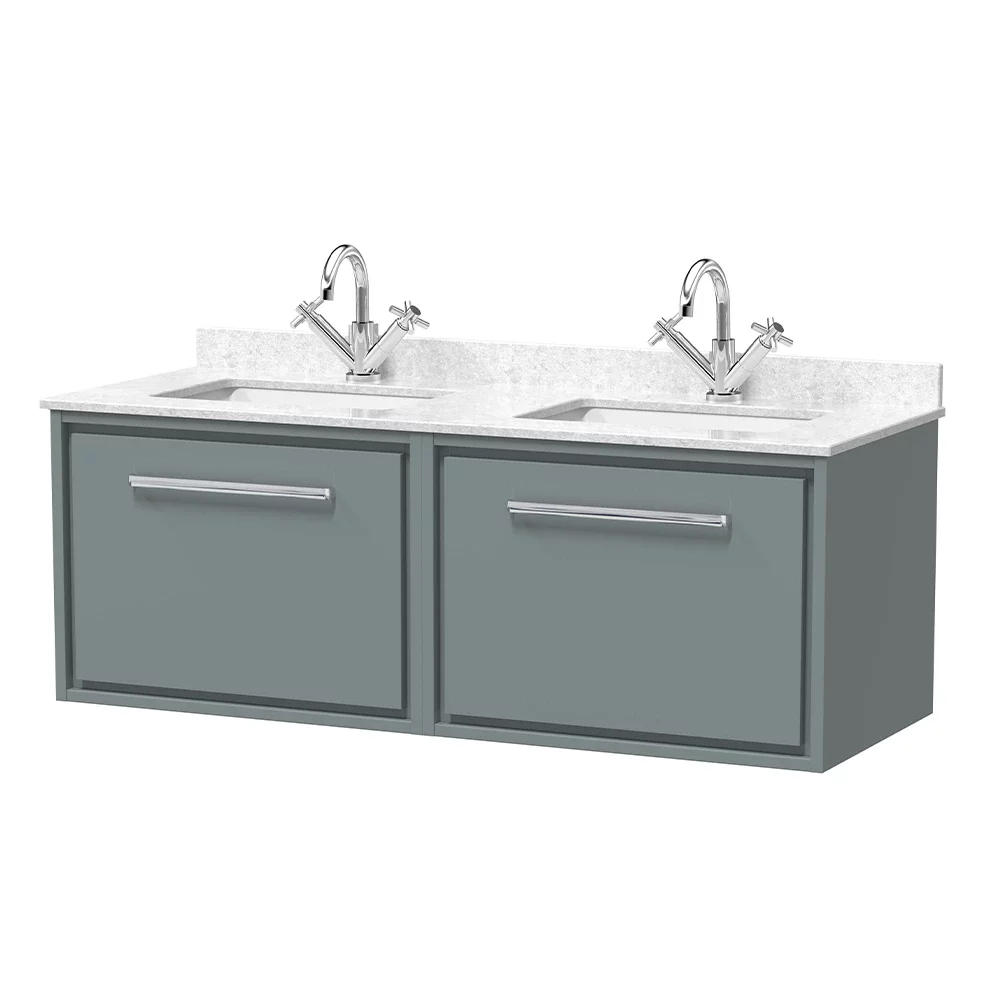Hudson Reed Lille 1200 Coastal Grey Wall Hung Vanity Unit