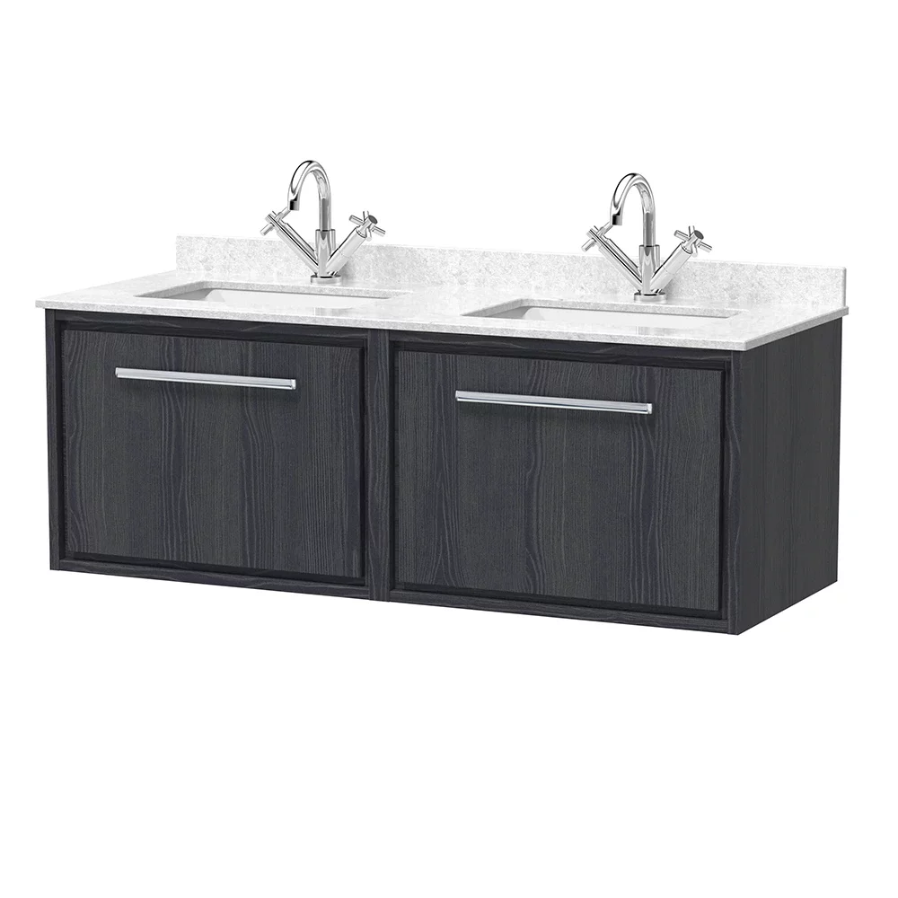 Hudson Reed Lille 1200 Graphite Grey Wall Hung Vanity Unit