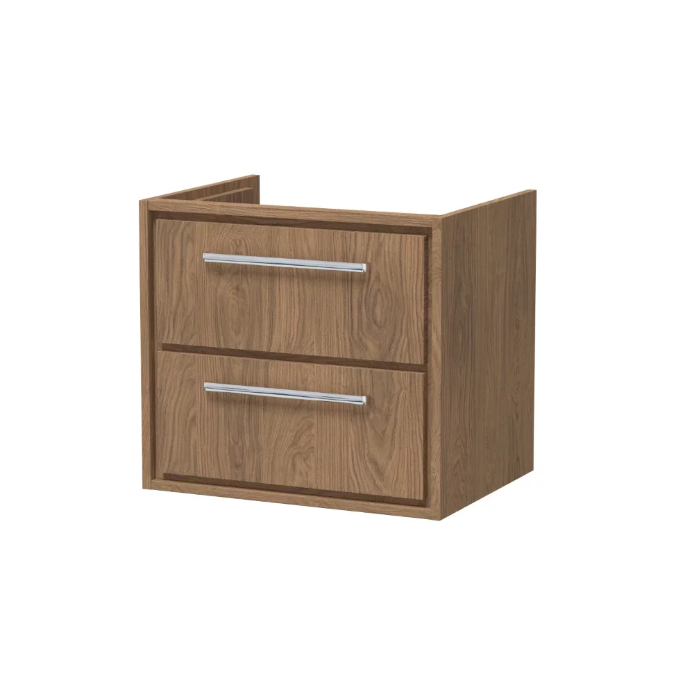 Hudson Reed Lille 600 2 Drawer Antique Oak Wall Hung Vanity Unit