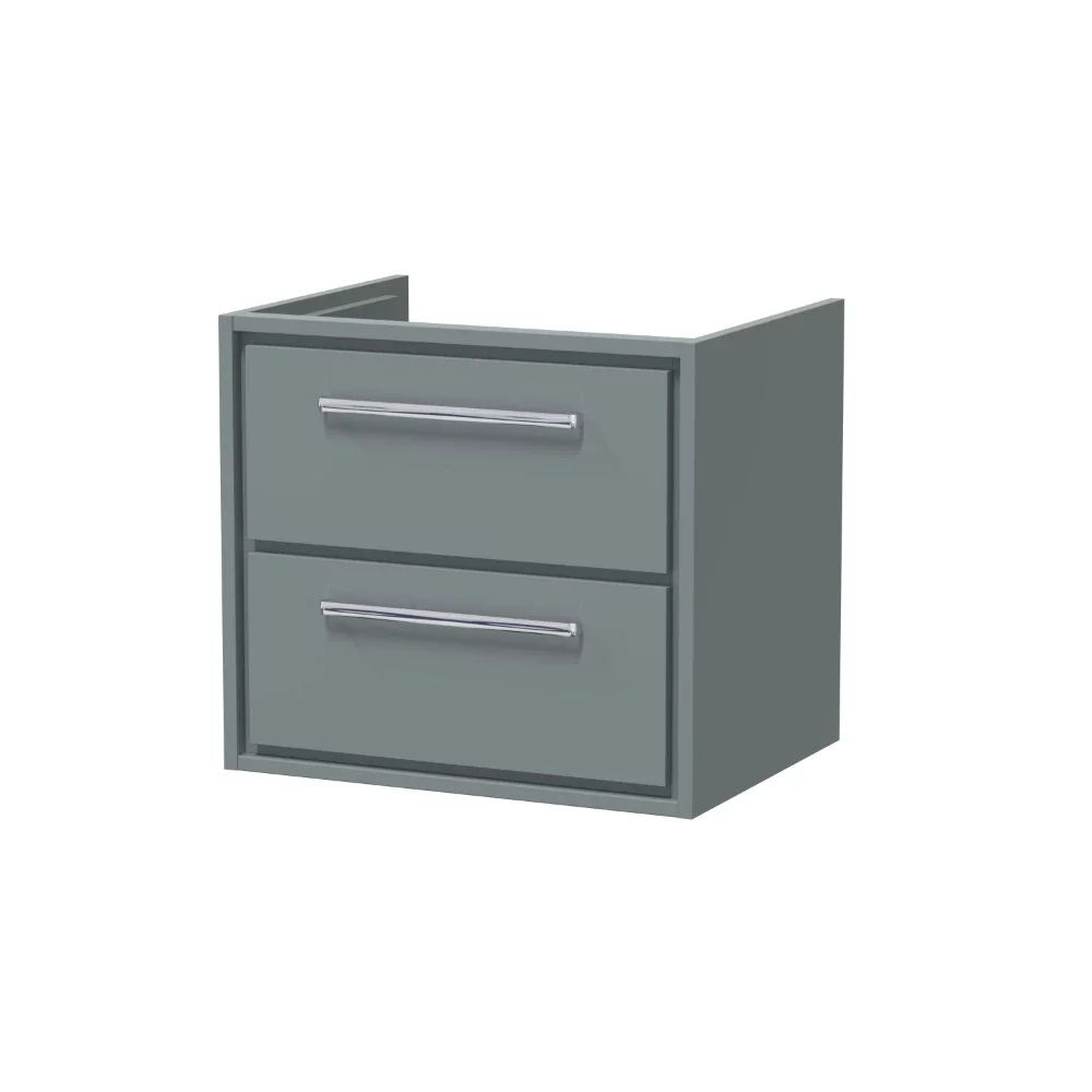 Hudson Reed Lille 600 2 Drawer Coastal Grey Wall Hung Vanity Unit