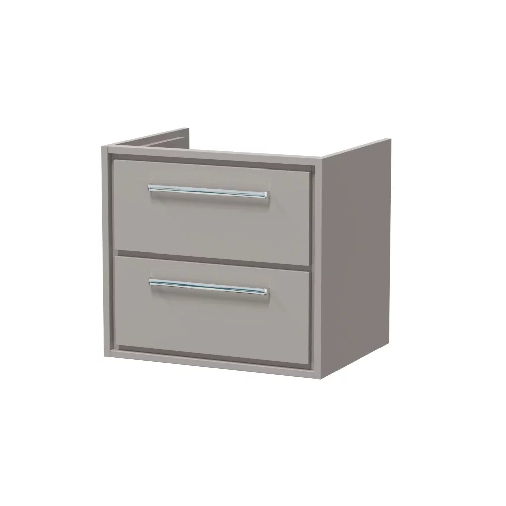 Hudson Reed Lille 600 2 Drawer Pebble Grey Wall Hung Vanity Unit