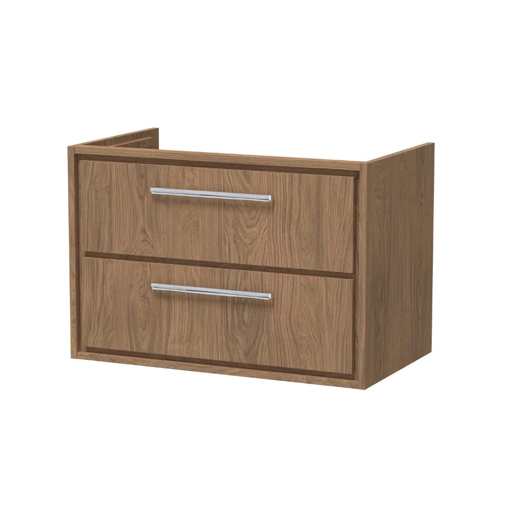 Hudson Reed Lille 800 2 Drawer Antique Oak Wall Hung Vanity Unit