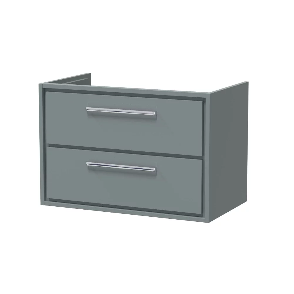 Hudson Reed Lille 800 2 Drawer Coastal Grey Wall Hung Vanity Unit