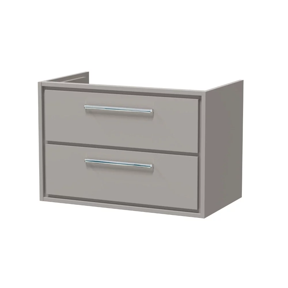 Hudson Reed Lille 800 2 Drawer Pebble Grey Wall Hung Vanity Unit