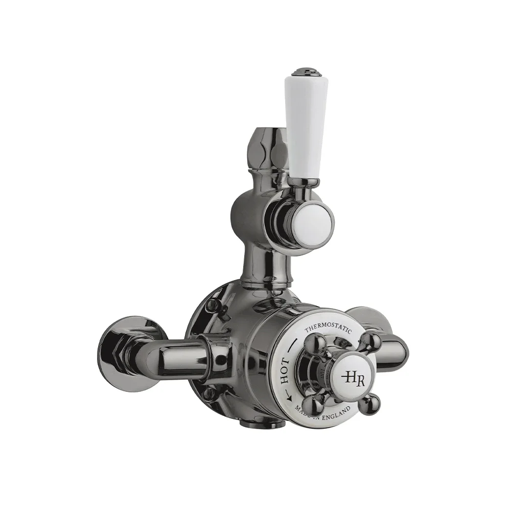 Hudson Reed Topaz Brushed Pewter Exposed Twin Thermostatic Shower Valve