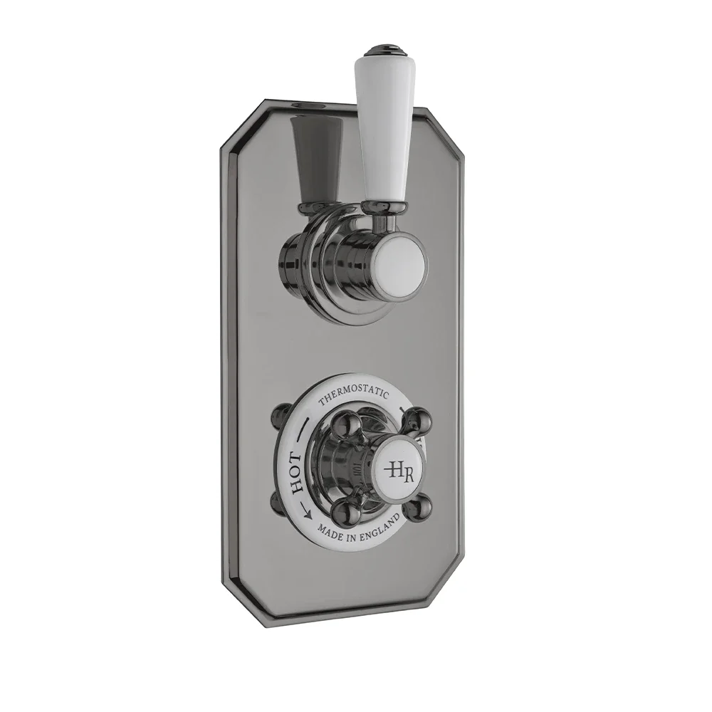 Hudson Reed Topaz Brushed Pewter Twin Thermostatic Shower Valve & Diverter