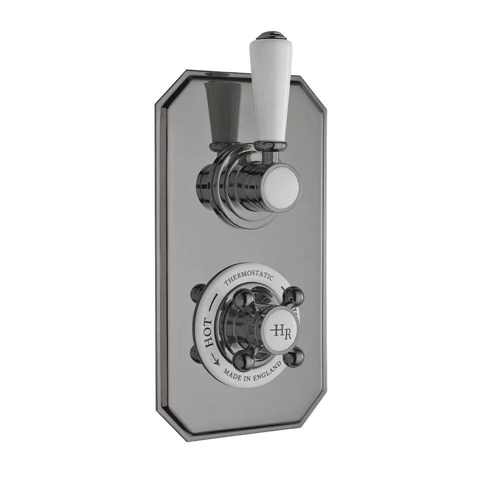 Hudson Reed Topaz Brushed Pewter Twin Thermostatic Shower Valve