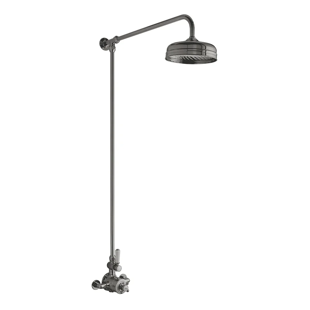 Hudson Reed Topaz Brushed Pewter Wall Mounted Shower & Exposed Valve