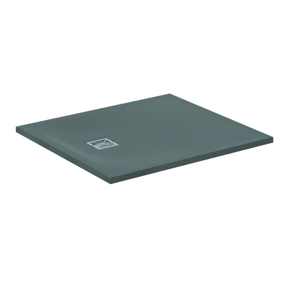 Ideal Standard Ultra Flat S+ 1000 x 900mm Concrete Grey Rectangle Shower Tray