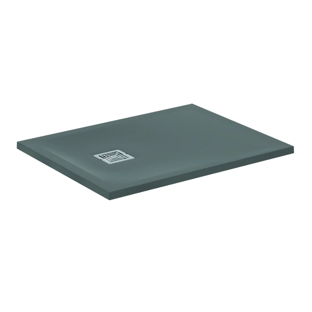 Ideal Standard Ultra Flat S+ 900 x 700mm Concrete Grey Rectangle Shower Tray