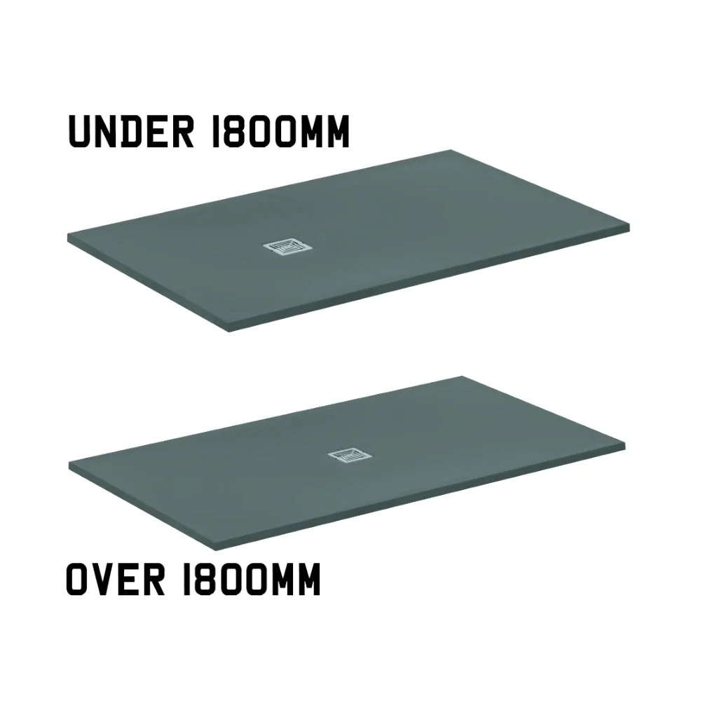 Ideal Standard Ultra Flat S+ Concrete Grey Rectangle Shower Tray