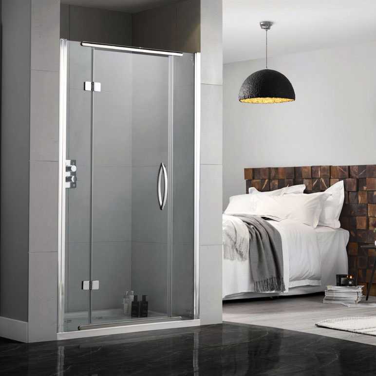 Aquadart Inline 1000mm Recess Hinge Shower Door 