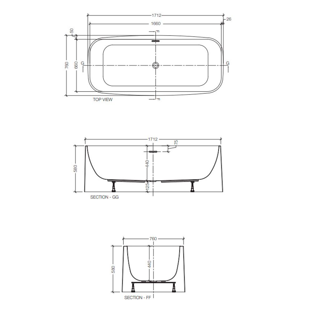 Alaska 1712 x 760mm Freestanding Bath by Jaquar Rubberduck Bathrooms Approved Jaquar Dealer