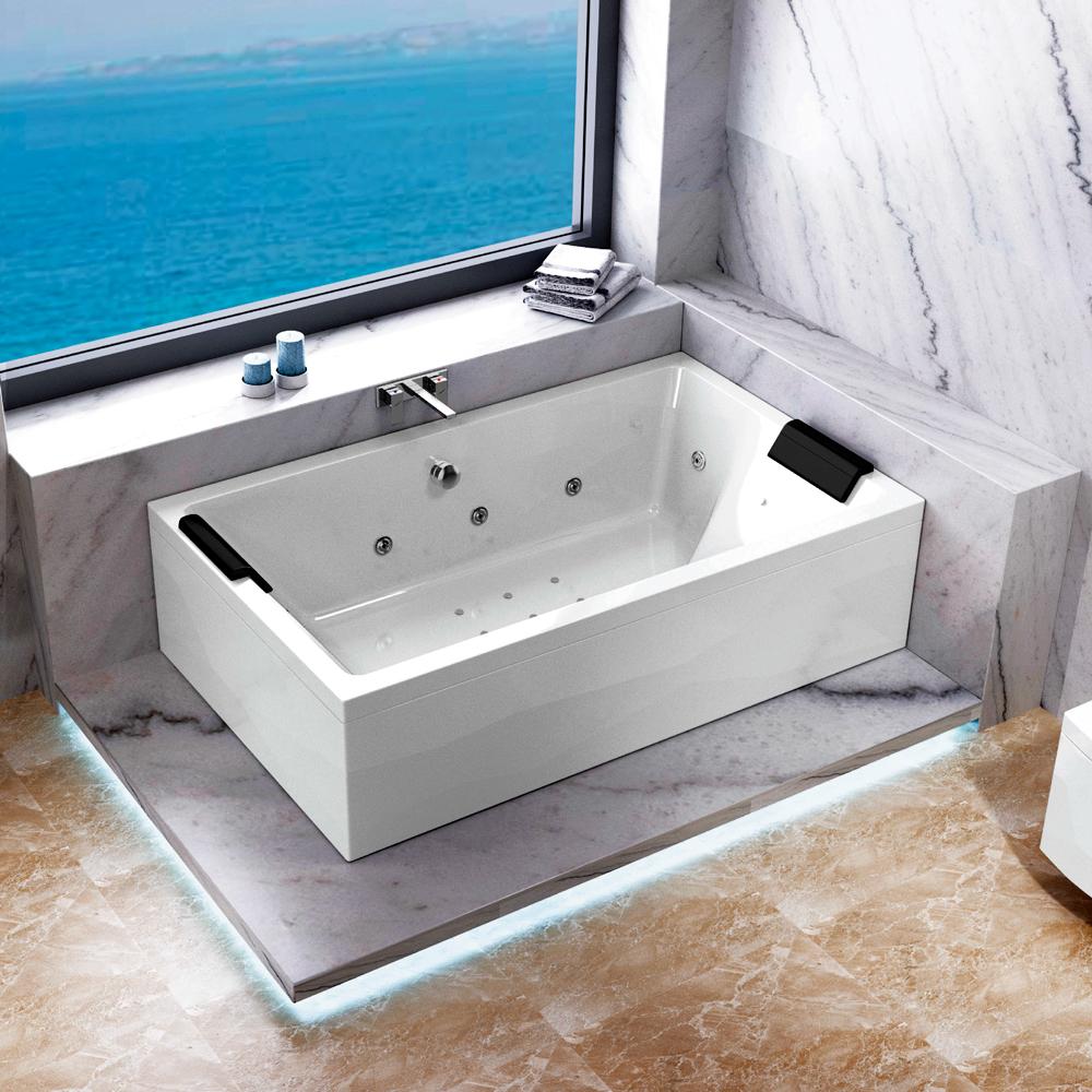 Jaquar Kubix Prime 1800 x 1100mm Whirlpool & Air Combi Bath, JWPWHT