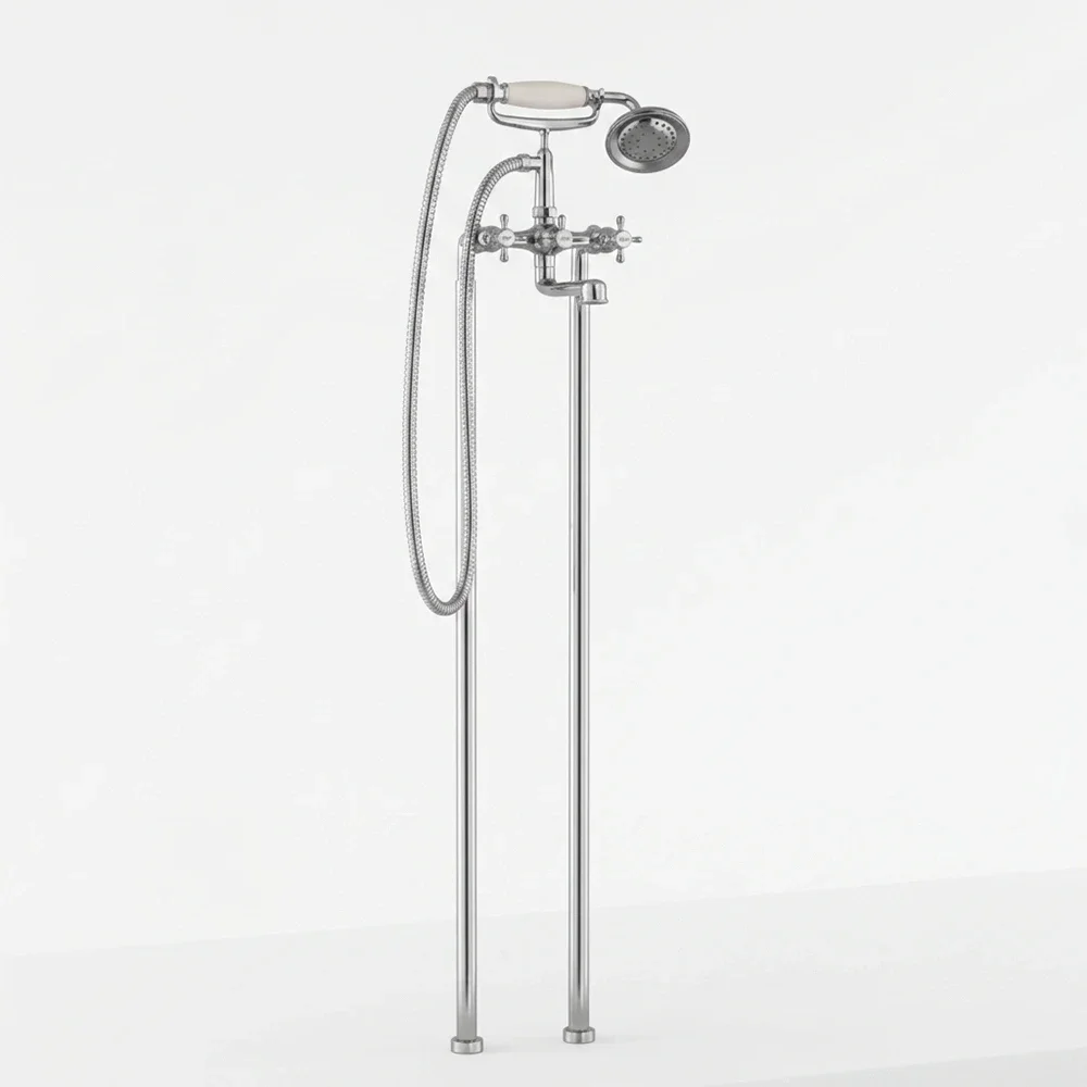 Jaquar Queens Prime Chrome Freestanding Bath Shower Mixer With Handshower & Hose
