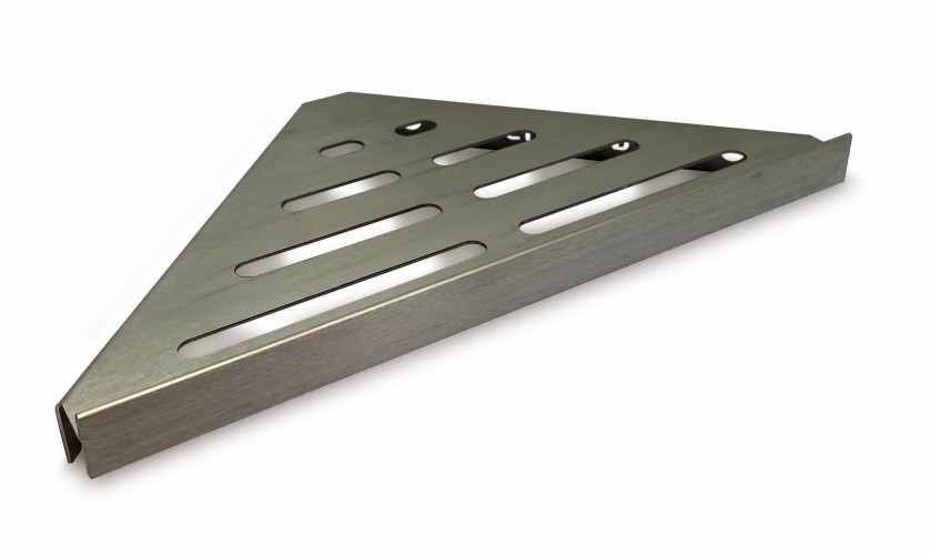 Genesis Brushed Steel Stainless Steel Reversible Shower Shelf - Tile-able
