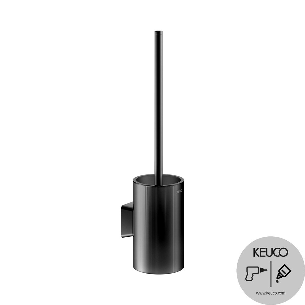 Keuco Aveno Matt Black Toilet Brush Set