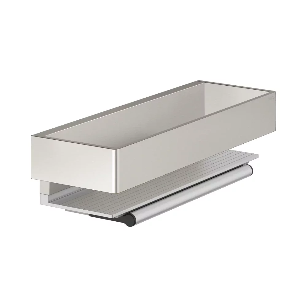 Keuco Brushed Nickel Aluminium Shower Basket With Glass Wiper