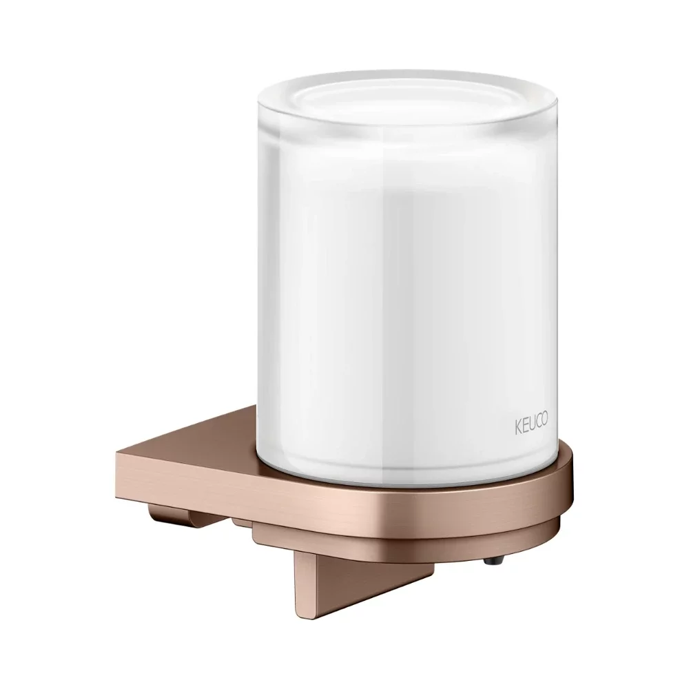 Keuco Collection Moll Brushed Red Gold Soap Dispenser With Glass Tumbler