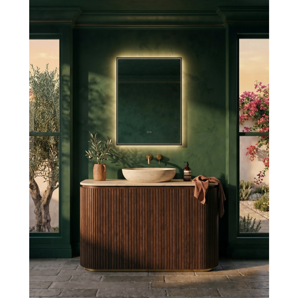 Origins Living Kingsley Rectangular Illuminated Black Mirror