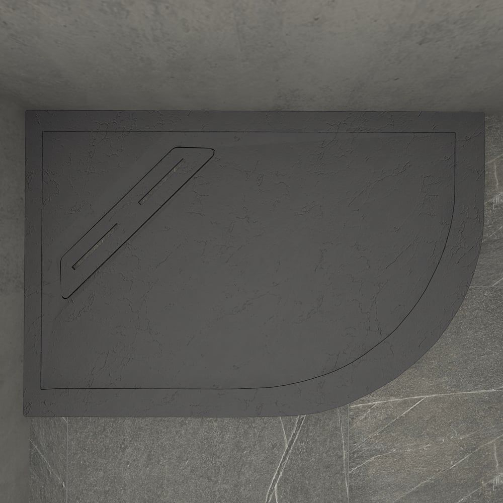 Kudos Connect2 1200 x 900mm Slate Offset LH Quadrant Shower Tray