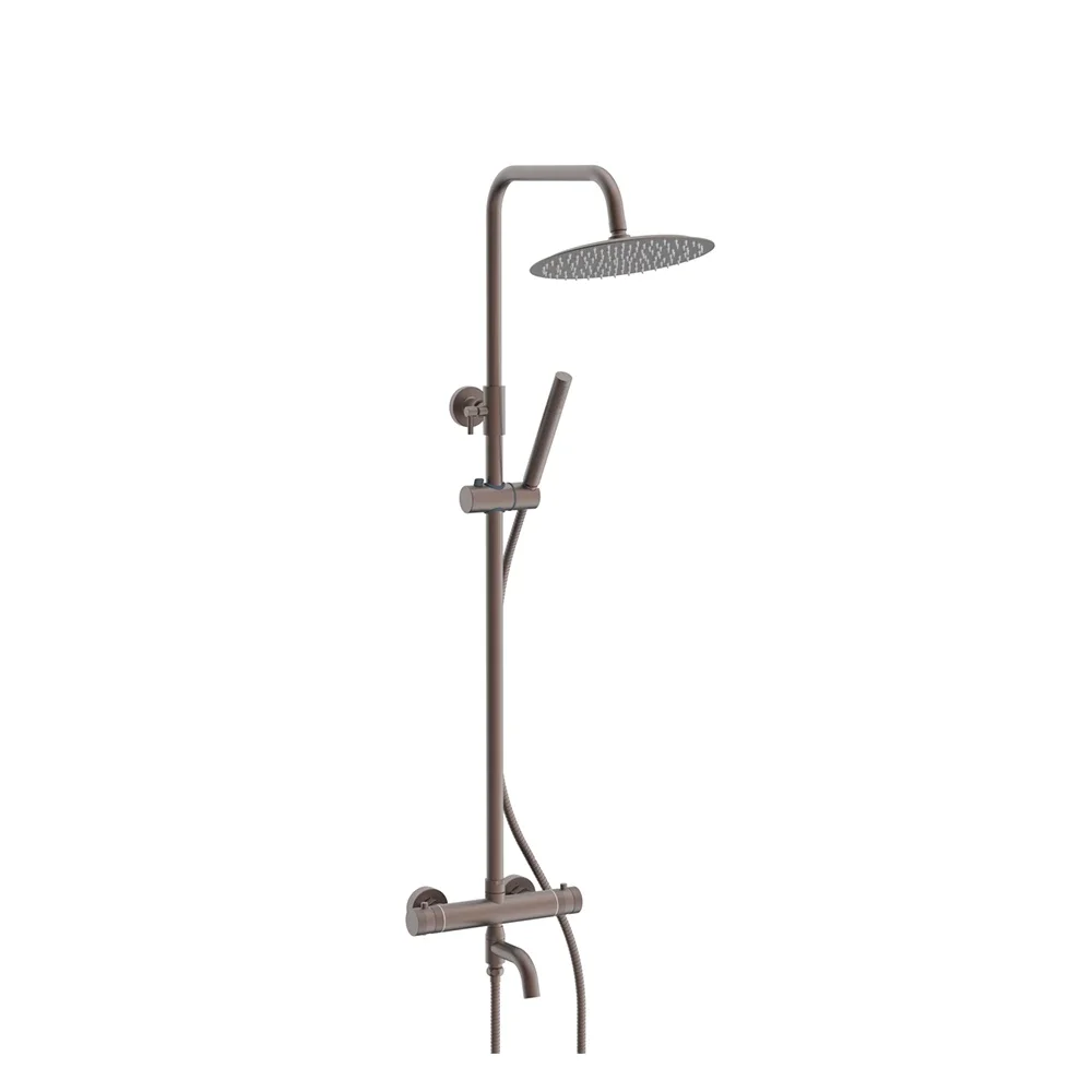 Lancia Brushed Bronze Round Bath Shower Mixer