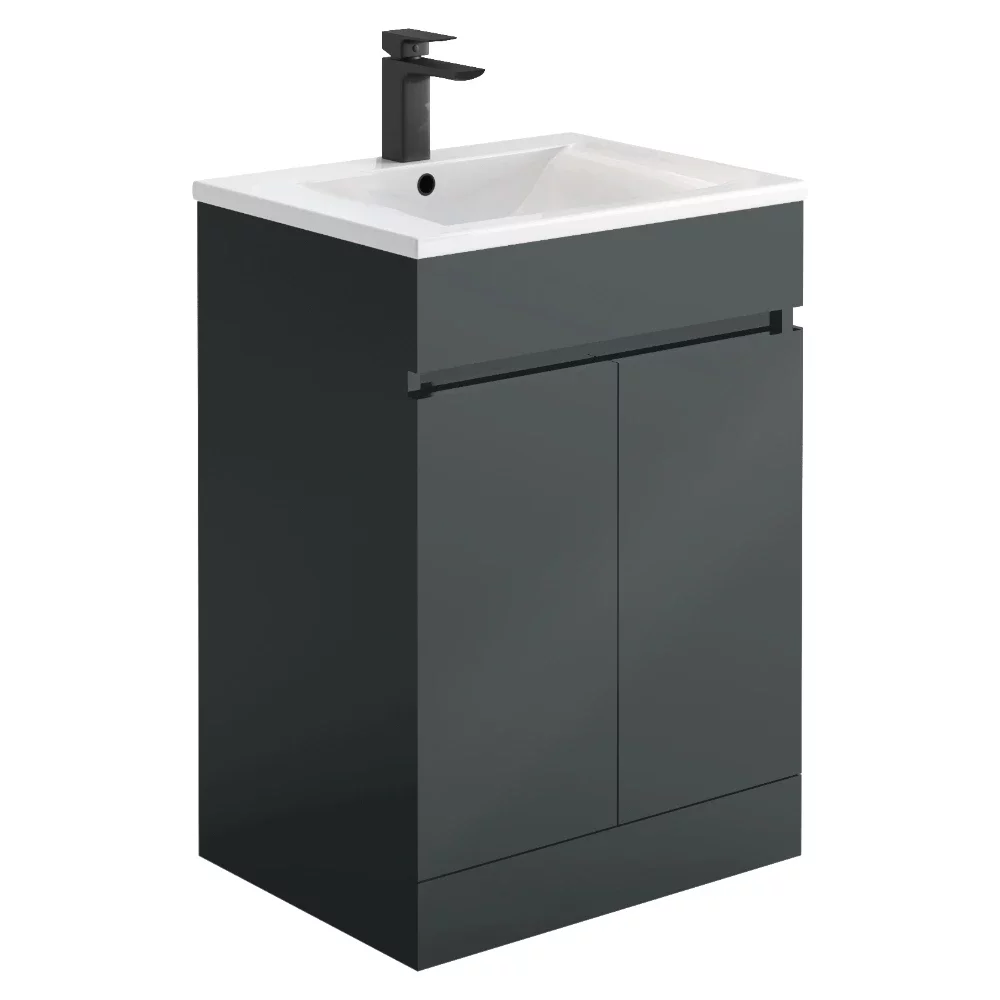 Lancia Empire 600 Free Standing Vanity Unit Matt Anthracite