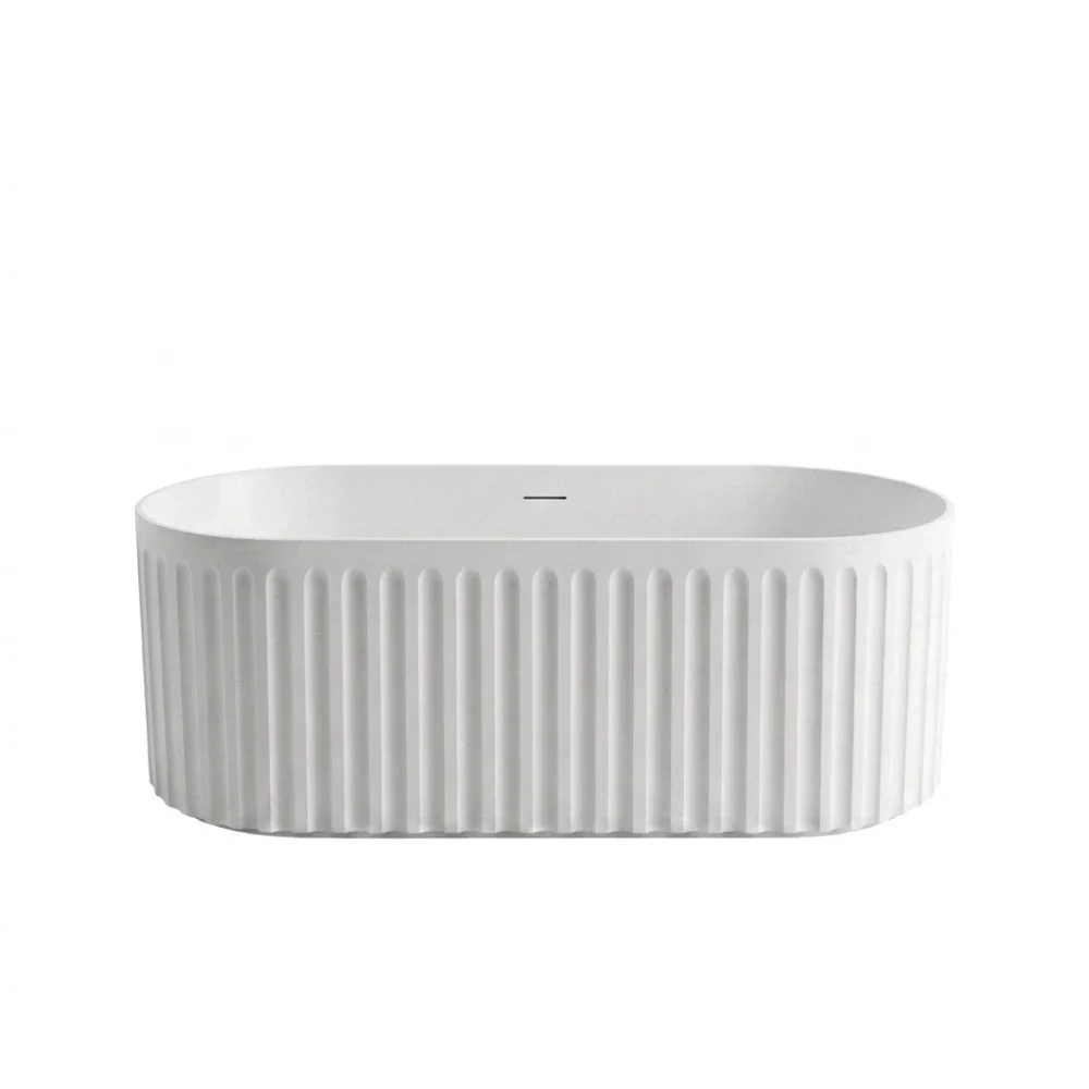 Lancia Lira Fluted Matt White Freestanding Bath 1700 x 750mm
