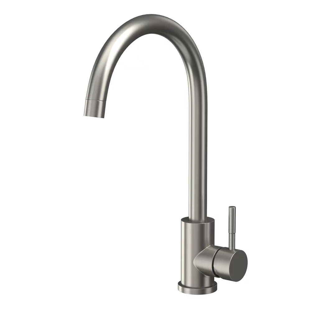 Lancia Manhattan Monobloc Kitchen Mixer Tap Brushed Stainless Steel