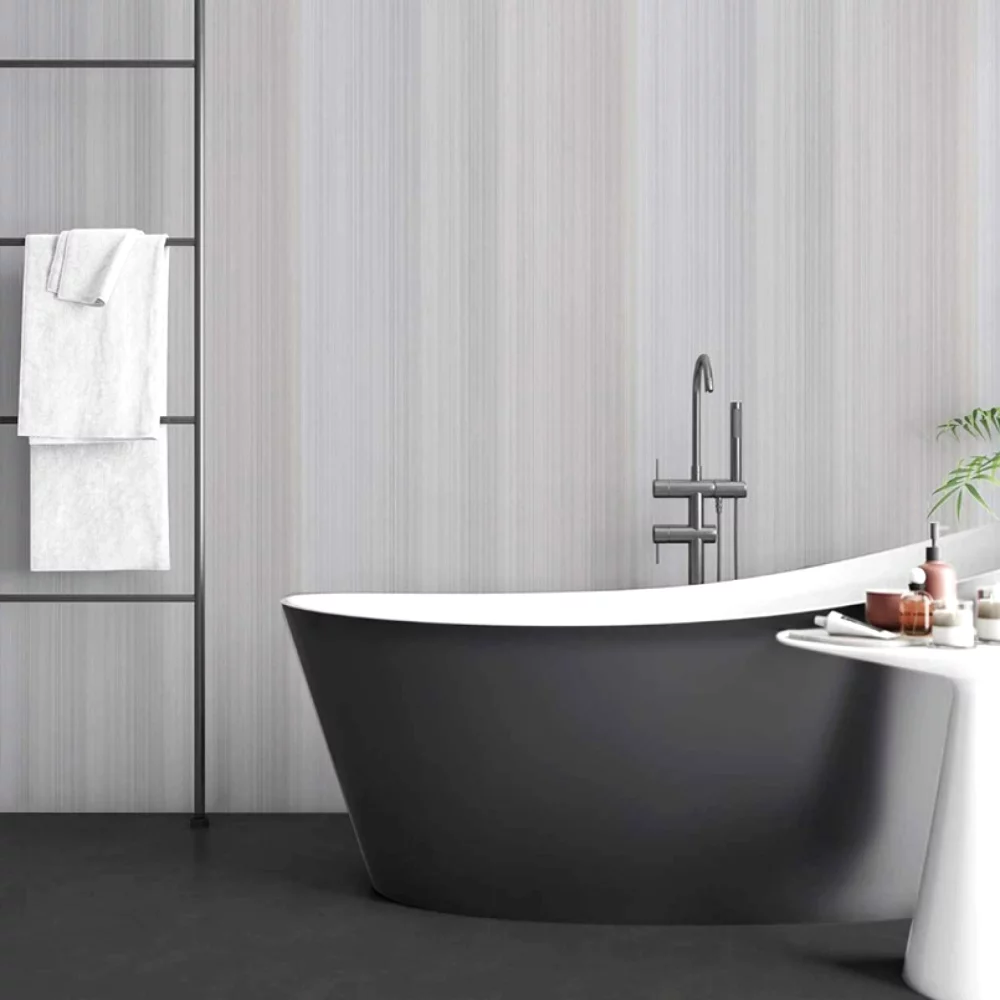 Light Grey Stripes Matt MEGAboard 1m Wide PVC Wall Panels